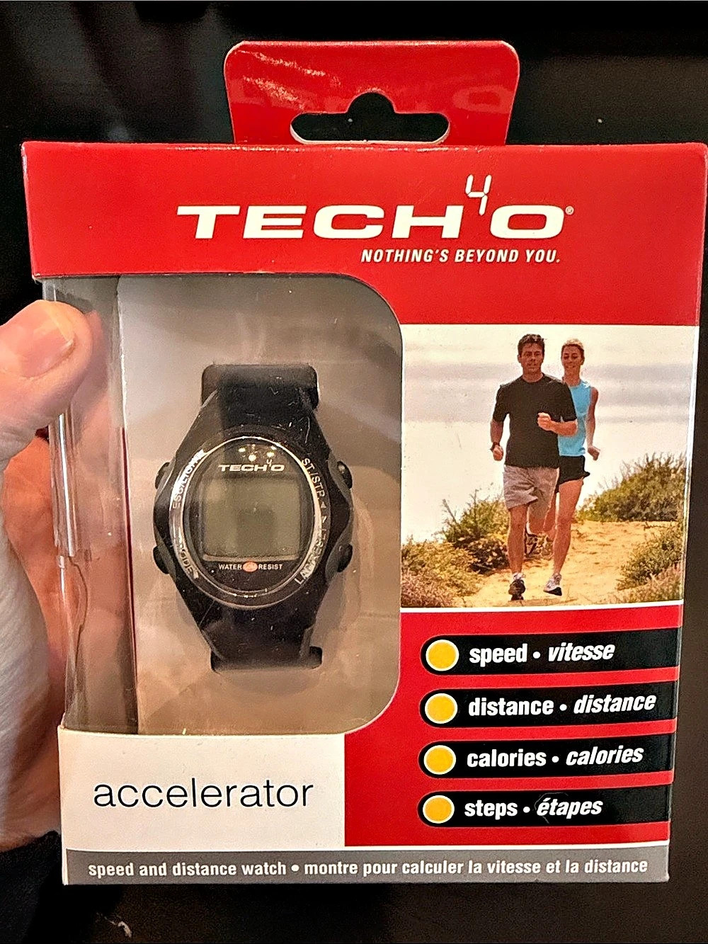 Tech4O Accelerator Men's Black Athletic Watch NWT